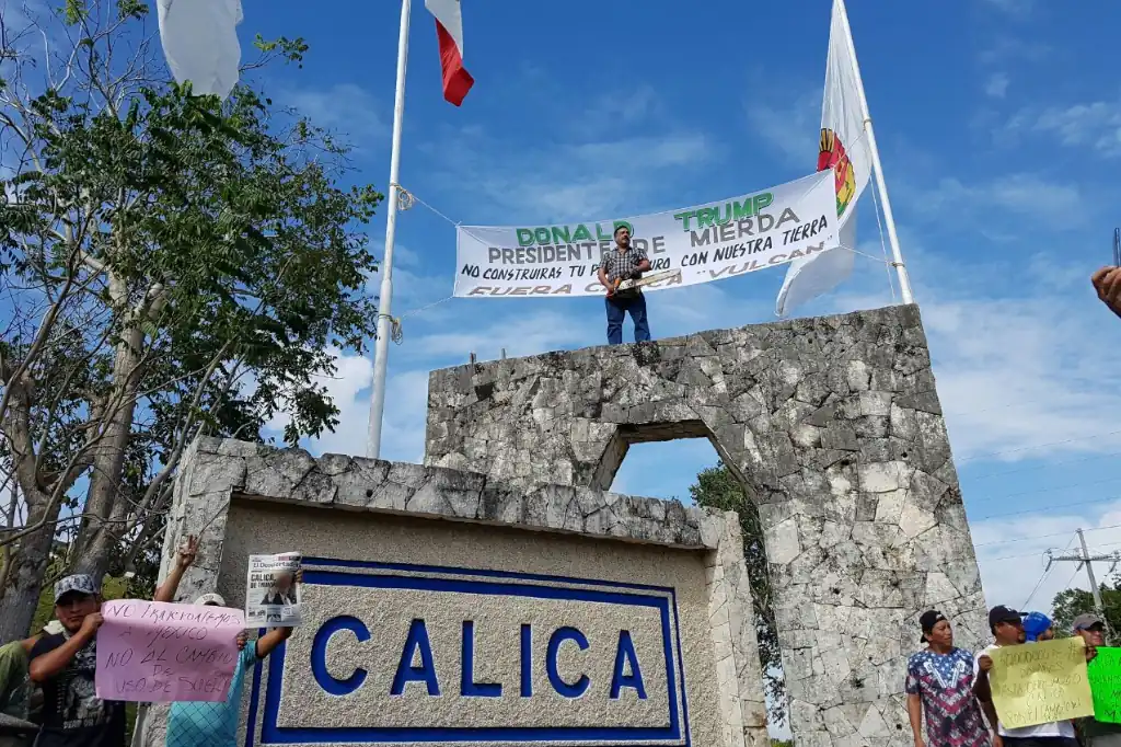 Protestas contra Calica en Quintana Roo antes del sexenio de AMLO. 